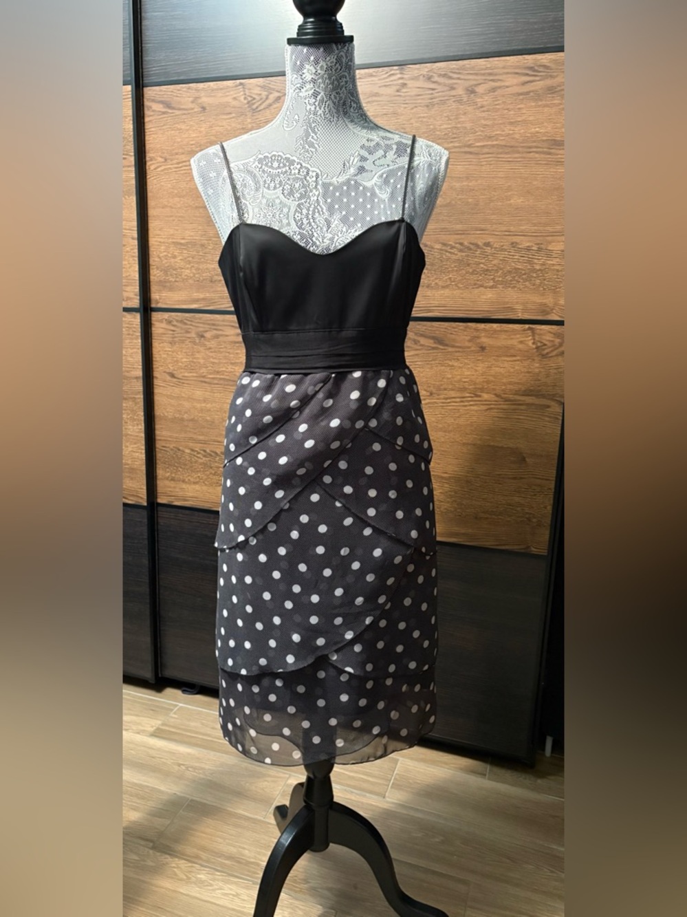 BEDO Black and White Polka Dot Dress